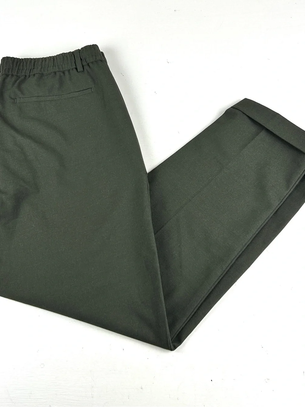 Banana Republic Dress Pants Mens 36x32 Green Polyester Blend Drawstring Cuffed